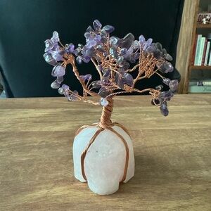 Rose Quartz and Amethyst Tree